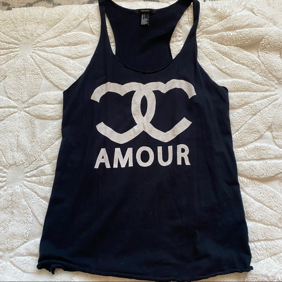 Forever 21 Black Racerback Tank Top Size Small - Picture 3 of 9